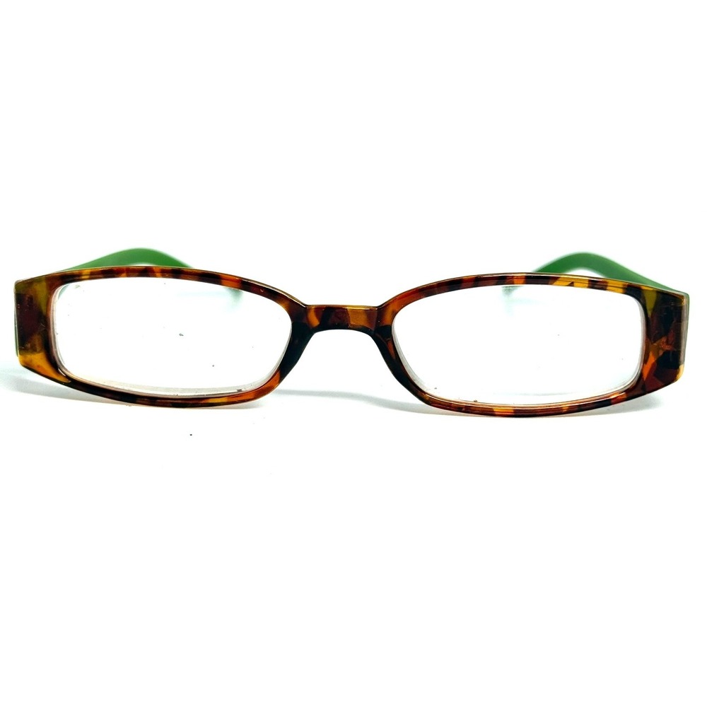 Impressions Tortoise Shell and Green Rectangular Reading Glasses 11122356